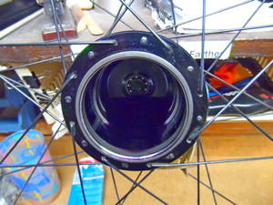 Wheel at an Angle Showing Oil Level Ready for Insert of Gear Cluster