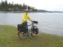 Ready to dip the wheel in the Pacific Ocean at Sidney, BC