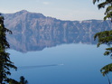 Boat crossing Crater Lake