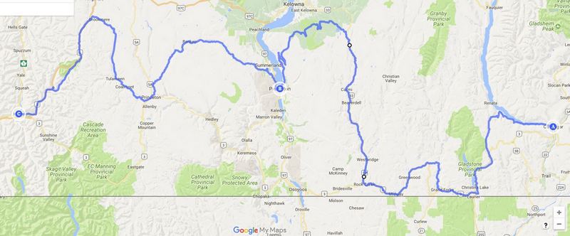 Map of KVR & Columbia & Western Rail Trails