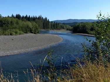 Riding over the Hoh River
