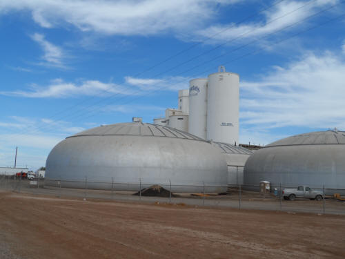 Sugar Plant - Notice Sea Level Mark on the Silo