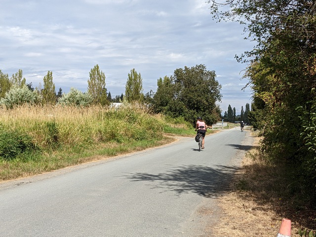 Cyclists on the Lochside Trail