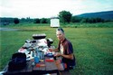 Larry filling his face at Robin's Roost